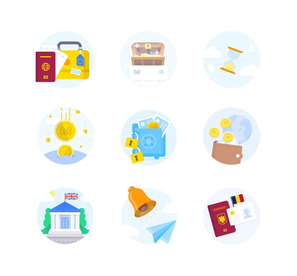 Monese illustration set