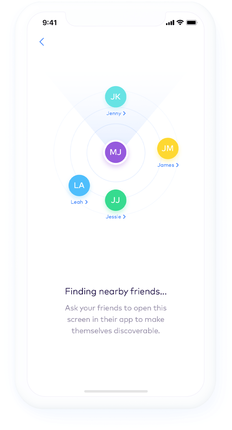 Monese nearby friends payment feature