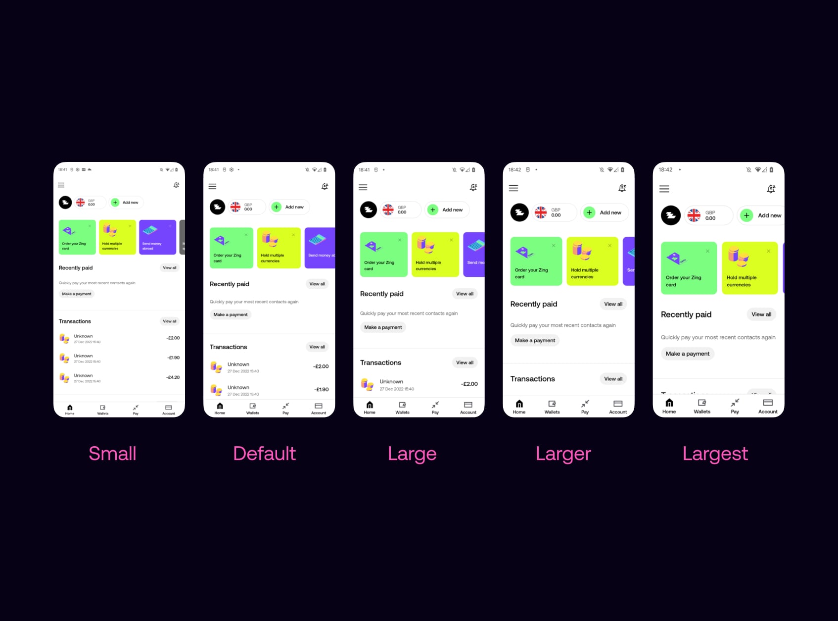 Display size and density scaling specifications